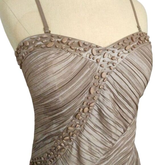 Lucy & Co. Champagne Beaded Mini Dress Stretchy size Small - Picture 4 of 16